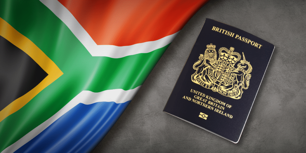 travelling to south africa on a british passport
