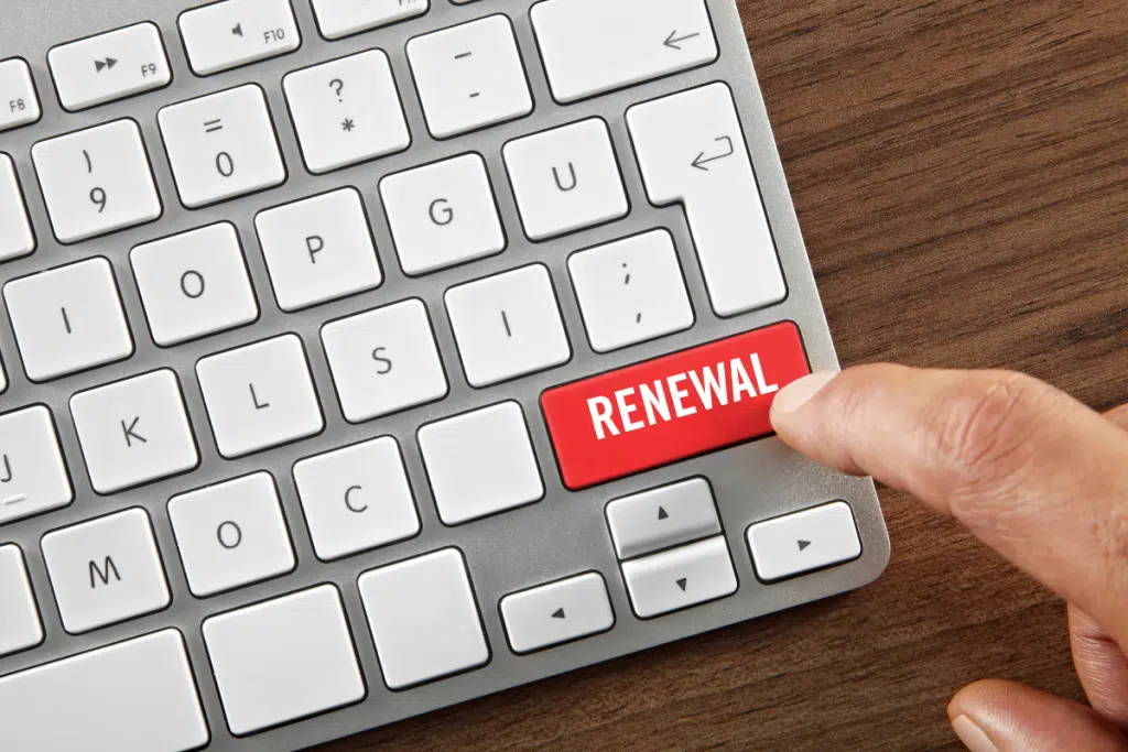 uk passport renewal on keyboard