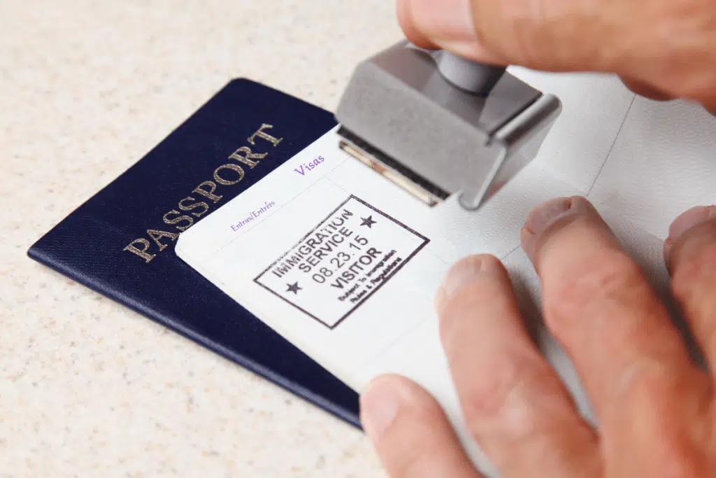 British Passport being stamped