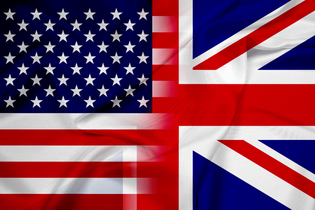 USA and UK flags 