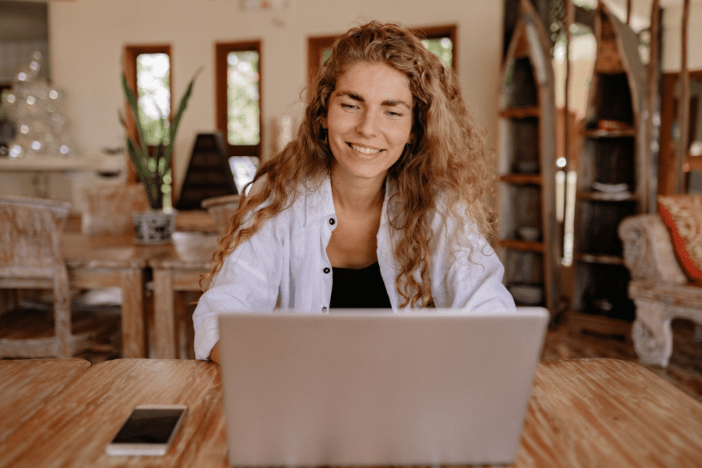 woman renewing uk passport online