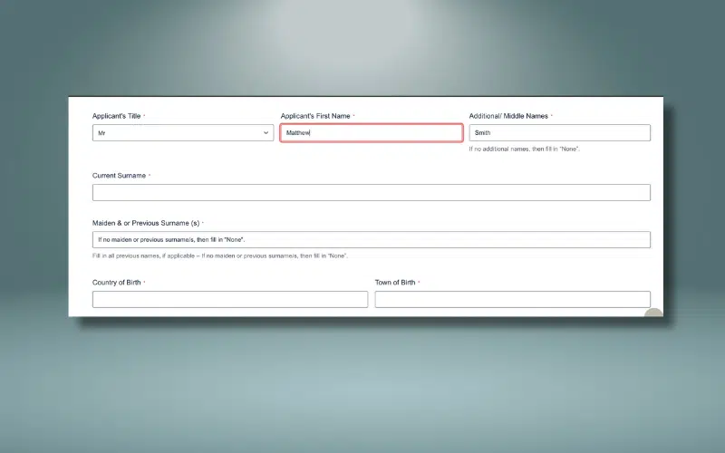Step 1: Complete application form